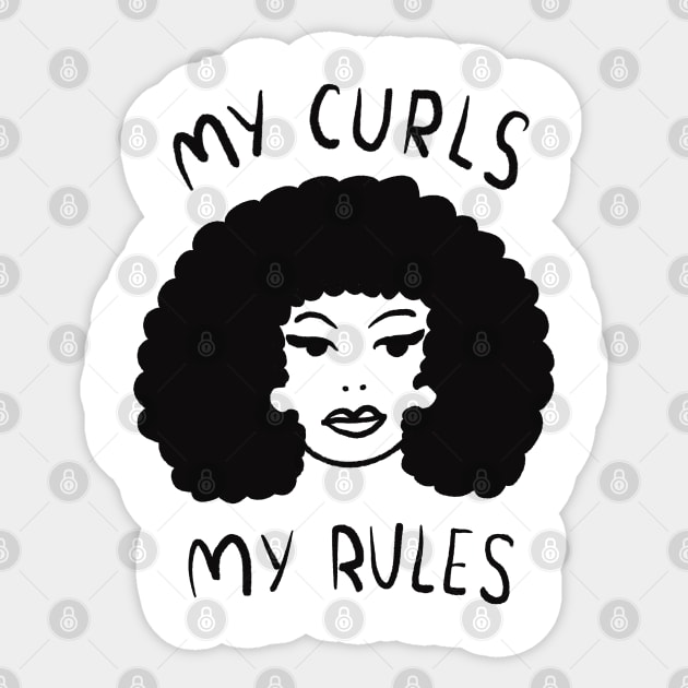 My curls my rules - Mis rizos, mis normas Sticker by SaraFuentesArt